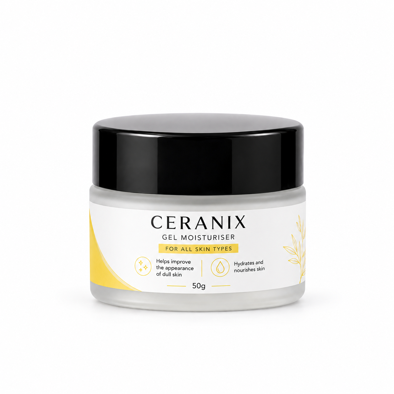 CERANIX Gel Moisturiser for All Skin Types | Lightweight Hydrating Face Moisturizer | Non-Greasy Daily Moisturiser | Soft & Nourished Skin | 50 g